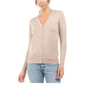 NWT Cielo Women's V-Neck Solid Long Sleeve Cardigan Sweater Khaki Large Casual